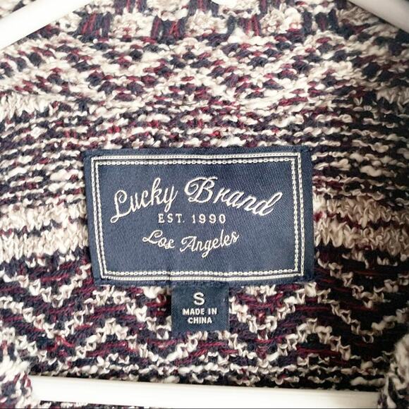 Lucky Brand Tweed Textured Moto Style Jacket Asymmetrical Zip Maroon Navy Size S - Picture 3 of 15